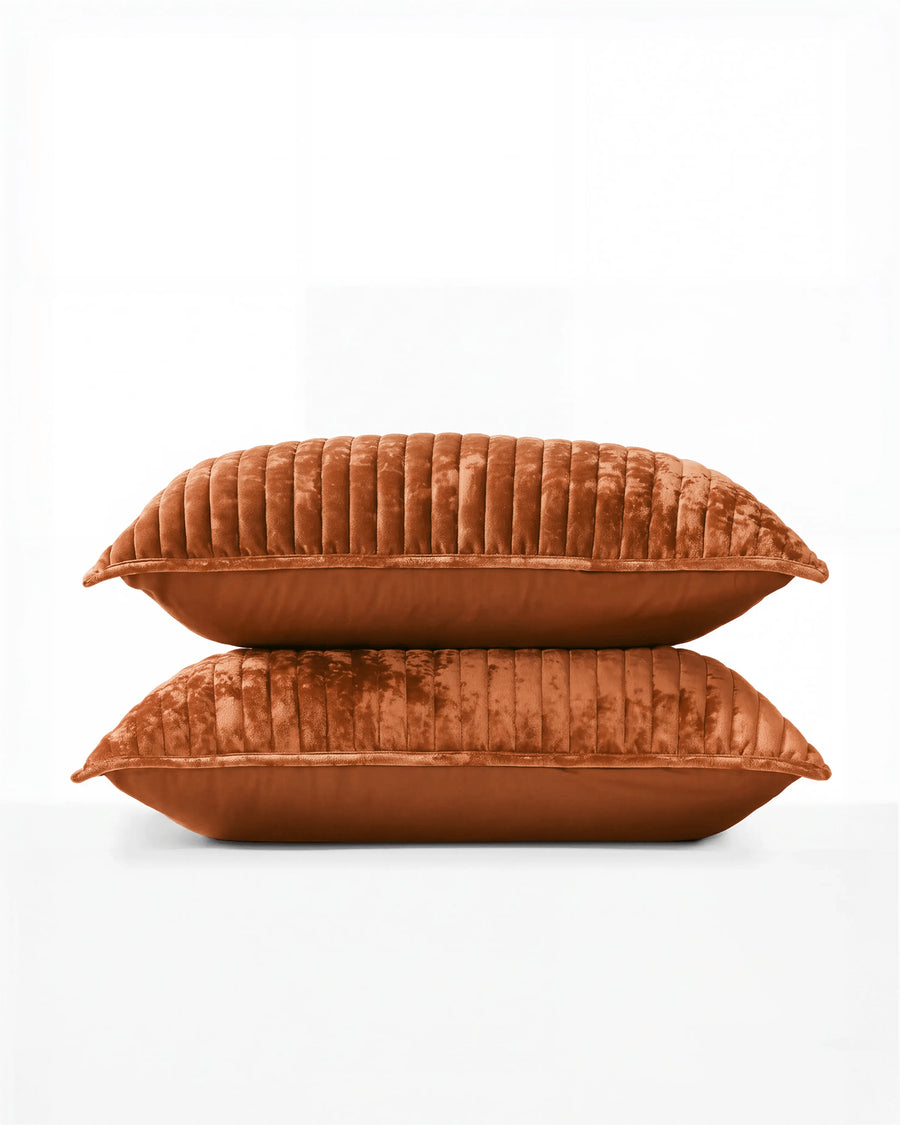 Velvet Sham Set Rust