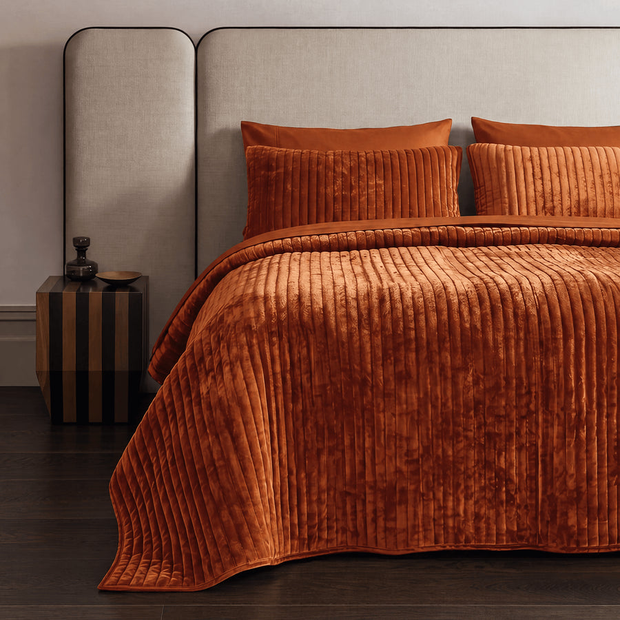 Velvet Sham Set Rust