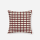 Woven Grid Large Throw Pillow Burgundy - Ivory
