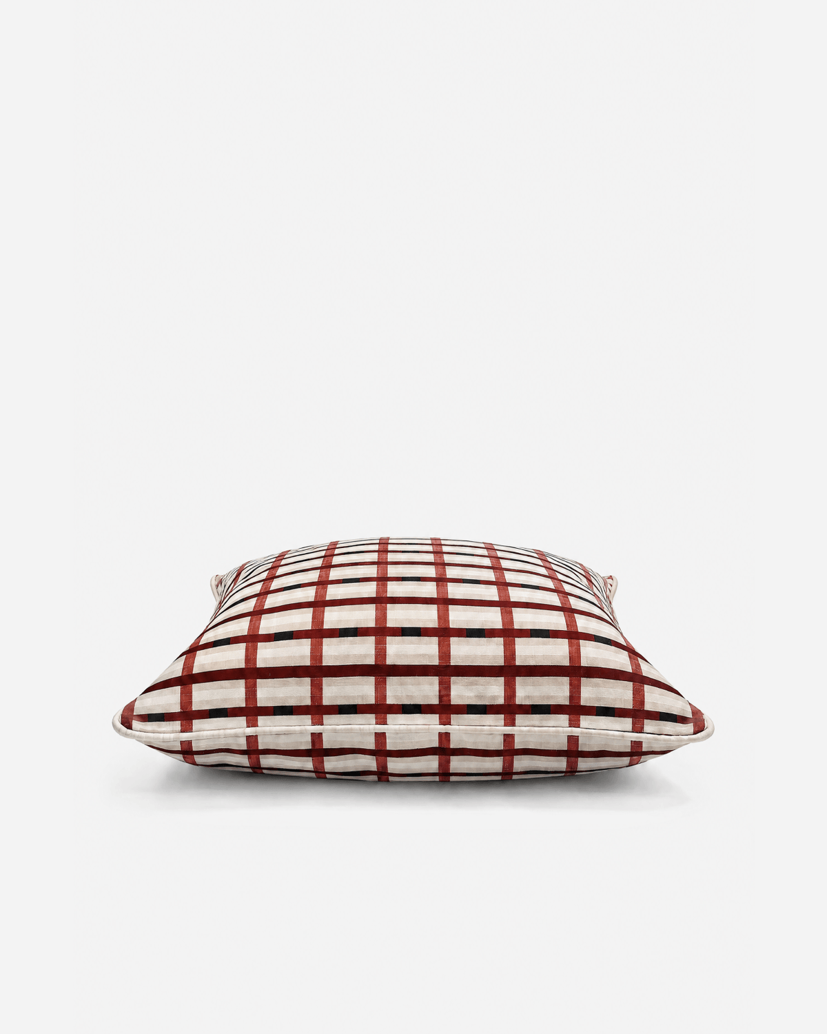 Woven Grid Large Throw Pillow Burgundy - Ivory