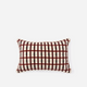 Woven Grid Small Lumbar Pillow Burgundy - Ivory