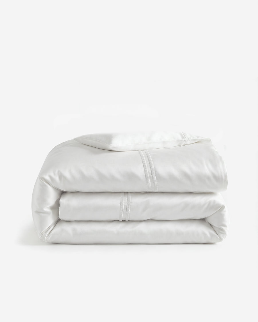 Image of Luce Cotton Sateen Embroidered Duvet Cover