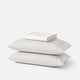 Sunday Citizen Perla Cotton Sateen Fitted Sheet Set in White - Cloud Grey
