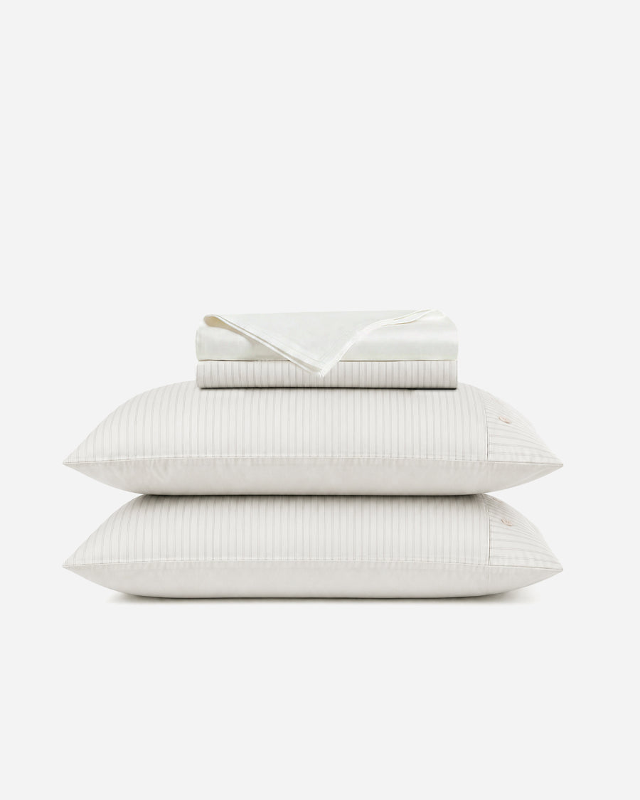 Image of Perla Cotton Sateen Sheet Set