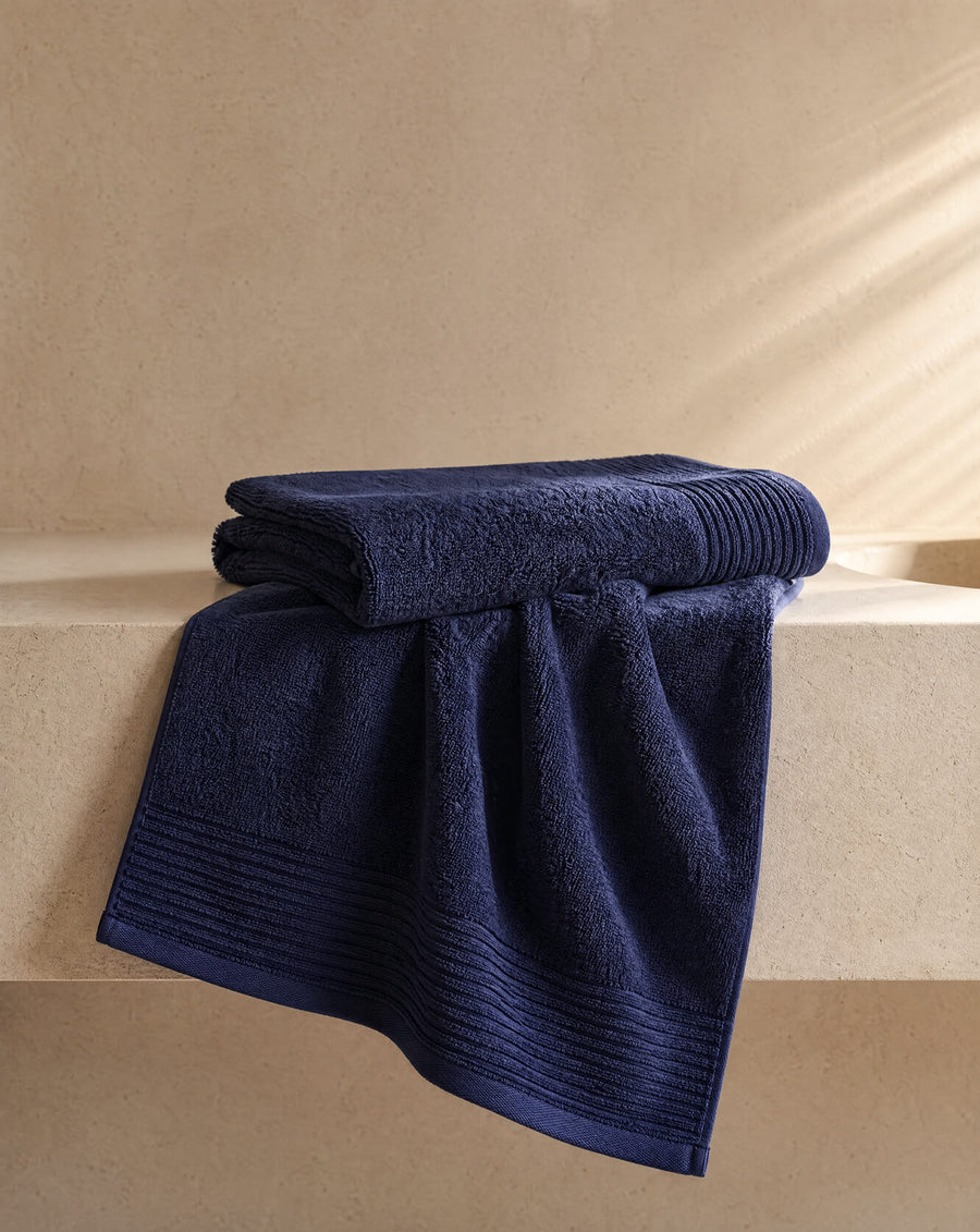 Sunday Citizen Spa Cotton Towel Set in Baritone Blue