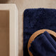 Sunday Citizen Spa Cotton Towel Set in Baritone Blue close-up of soft fabric texture