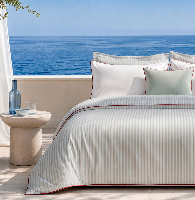 Sunday Citizen Mare Throw Pillow in Misty Blue - Off White