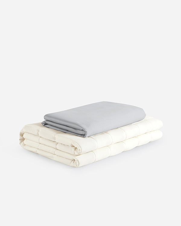 Bamboo Crystal Weighted Blanket Off White