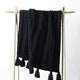 Braided Pom Pom Throw Black