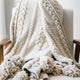 Braided Pom Pom Throw Sahara Tan