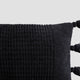 Braided Pom Pom Lumbar Pillow Black