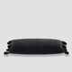 Braided Pom Pom Lumbar Pillow Black