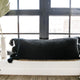 Braided Pom Pom Lumbar Pillow Black