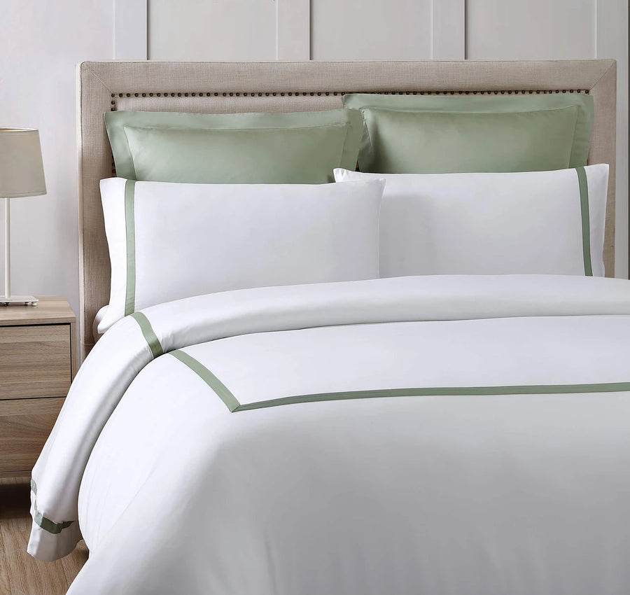 Frame Premium Bamboo Pillowcase Set White - Sage