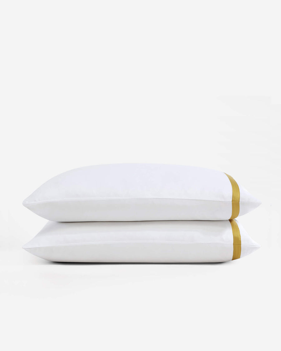 Frame Premium Bamboo Pillowcase Set White - Gold