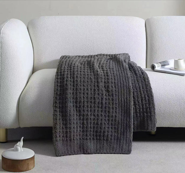 Waffle Lightweight Throw Granite