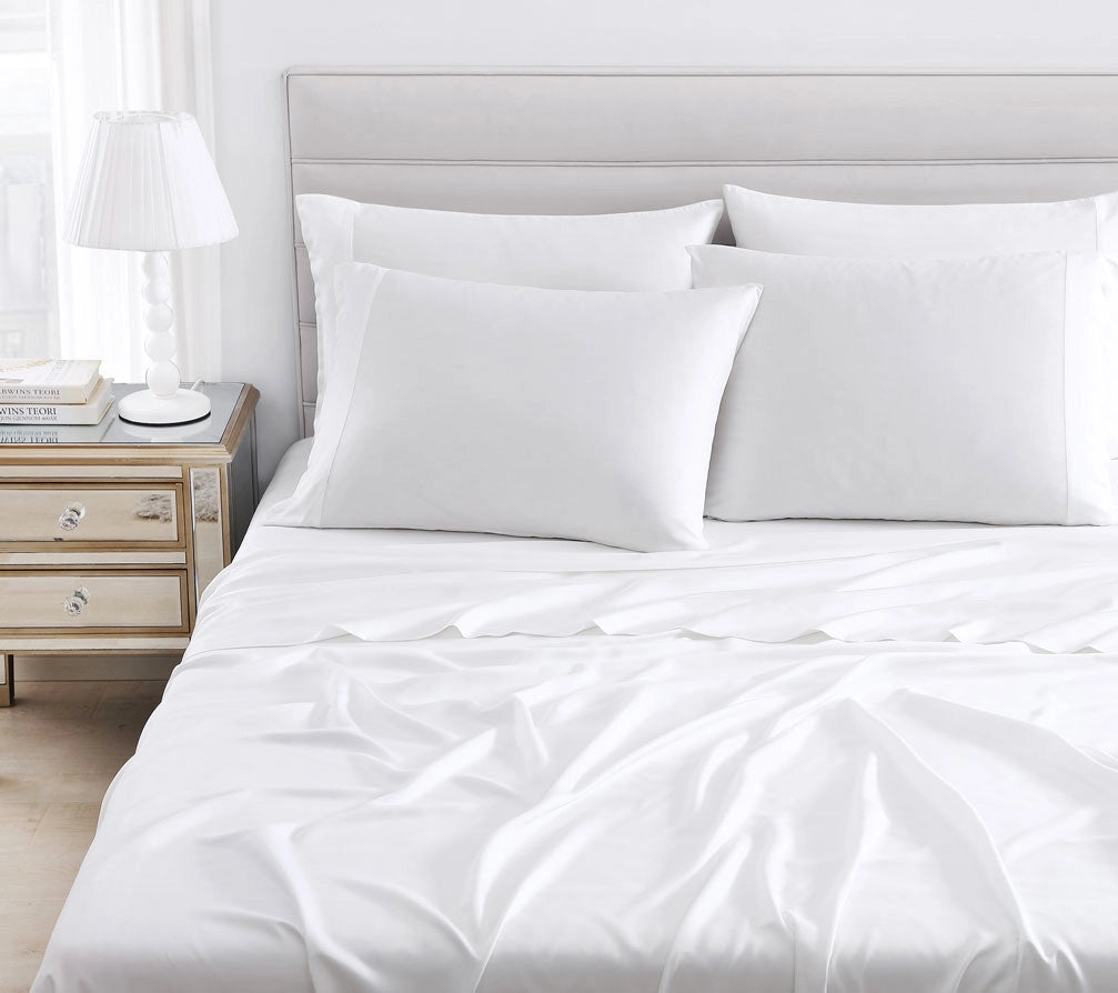 Natural Premium Bamboo Pillowcase Set Clear White