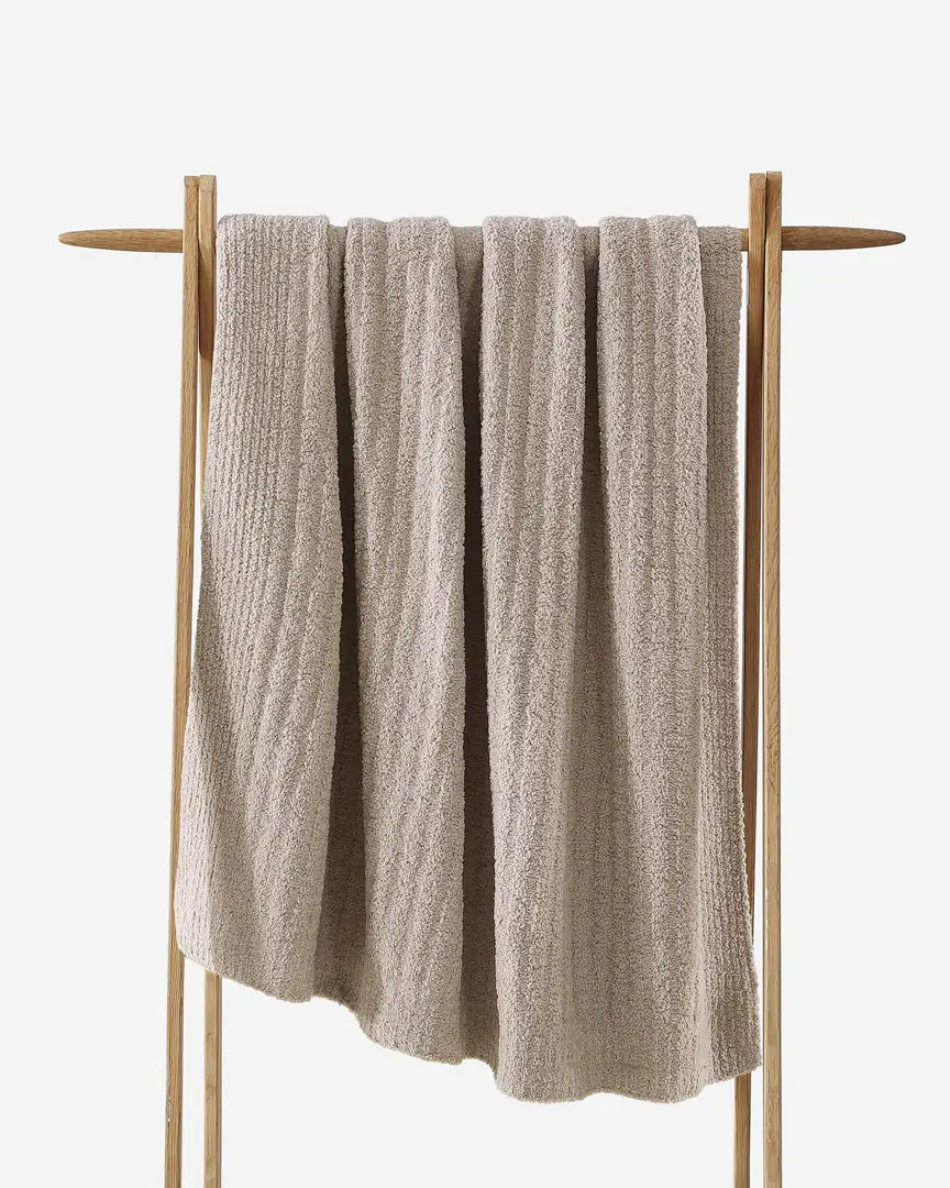 Ribbed Lightweight Throw Taupe