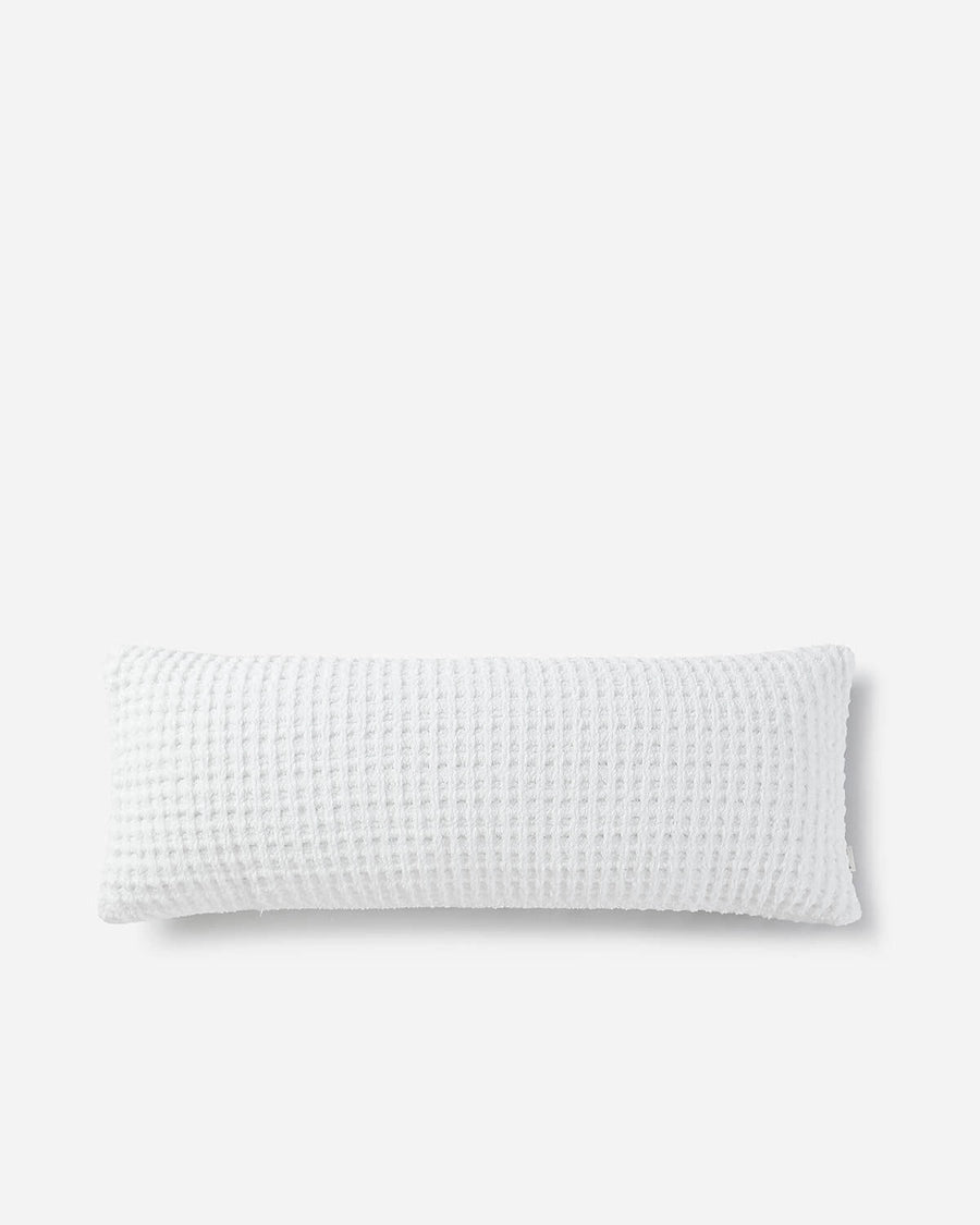 Snug Waffle Lumbar Pillow Clear White