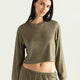 Cosset Cropped Sweatshirt Olive