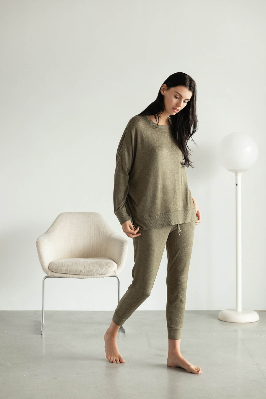 Cosset Relaxed Pullover Olive