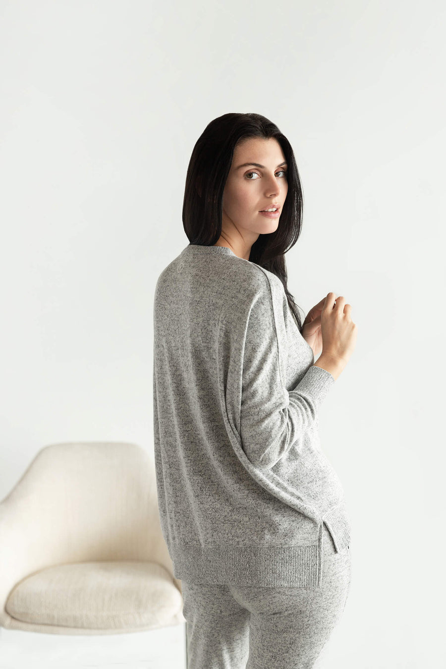 Cosset Relaxed Pullover Moon Over Malta Gray