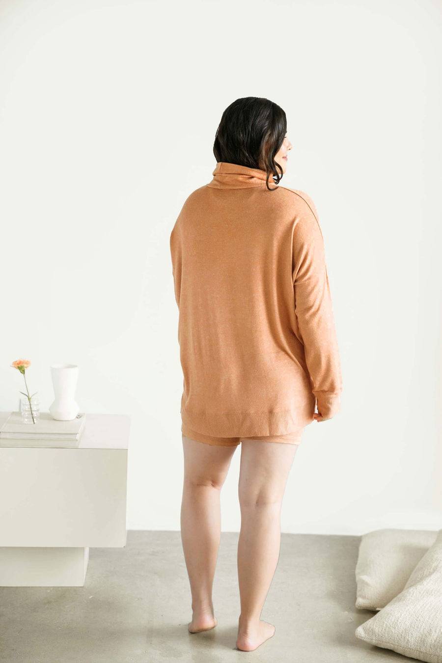 Cosset Relaxed Turtleneck Camel