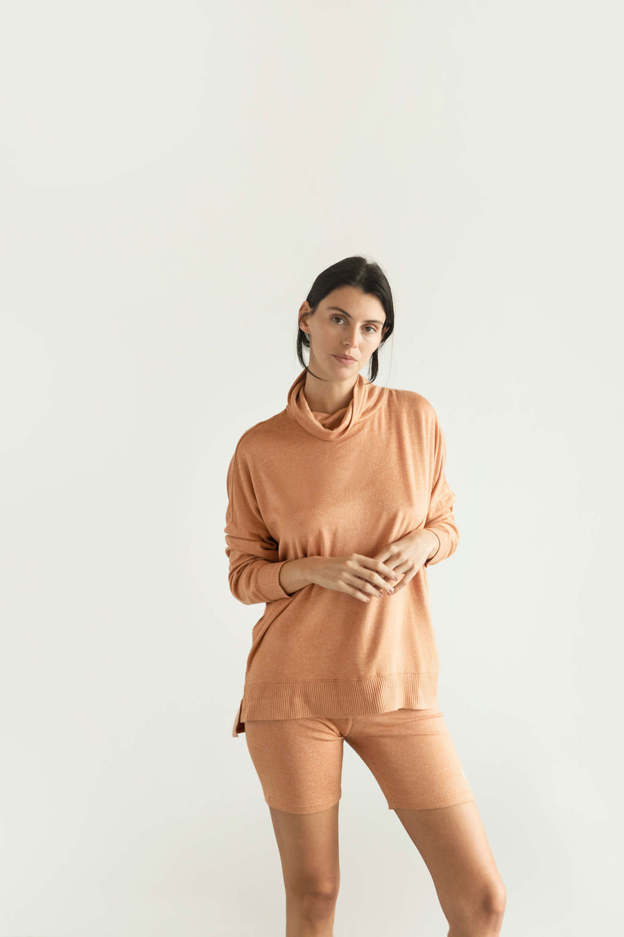 Cosset Relaxed Turtleneck Camel