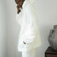 Off White Oversized Snug Blanket Teddy Hoodie