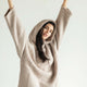 Taupe Oversized Snug Blanket Teddy Hoodie