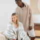 Taupe Oversized Snug Blanket Teddy Hoodie