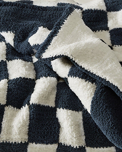 Checkerboard throw Midnight - Clear White