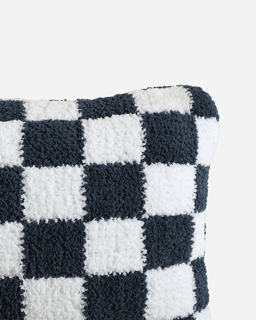 Checkerboard Mini Pillow Midnight - Clear White