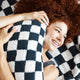 Checkerboard throw Midnight - Clear White