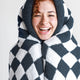 Checkerboard throw Midnight - Clear White