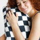 Checkerboard Mini Pillow Midnight - Clear White