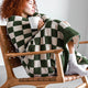 Checkerboard throw Moss - Sahara Tan