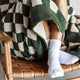 Checkerboard throw Moss - Sahara Tan