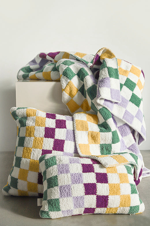 Checkerboard Mini Pillow Mardi Gras