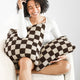 Checkerboard Mini Pillow Mocha - Sahara Tan
