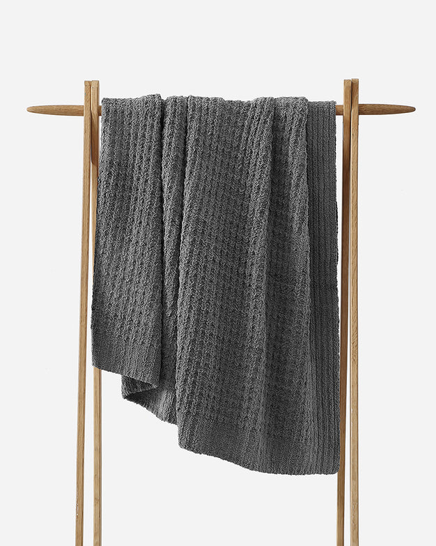 Waffle Lightweight Throw Granite