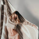 Woodland Throw Sahara Tan - Off White