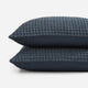 Sunday Citizen Snug Waffle Bamboo Sham Set in Midnight close-up of soft fabric texture